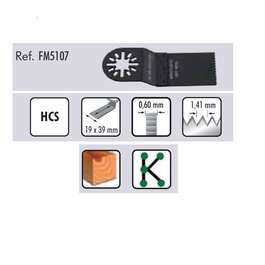 DUVER Lame de scie oscillante FM5107 34 x 40 mm - Pour travaux de précision sur bois, métal et plastique