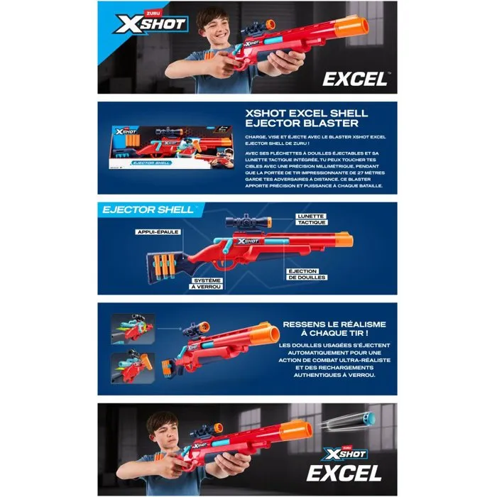 Zuru X-Shot Excel Bolt Action avec 16 fléchettes