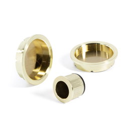 JANDEL Kit de poignées rondes pour porte coulissante, Laiton satiné