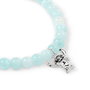 Disney Pulsera Stitch en Argent Baïné avec Perles Bleu Clair - Bracelet Extensible et Pendentif Adorable