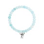 Disney Pulsera Stitch en Argent Baïné avec Perles Bleu Clair - Bracelet Extensible et Pendentif Adorable