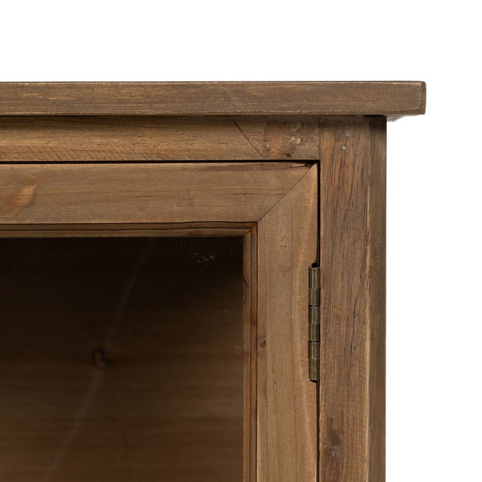 BigBuy Home Présentoir Naturel Verre et Bois d'épicéa