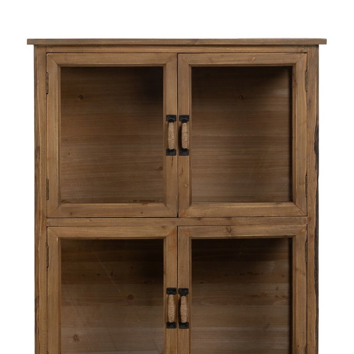 BigBuy Home Présentoir Naturel Verre et Bois d'épicéa