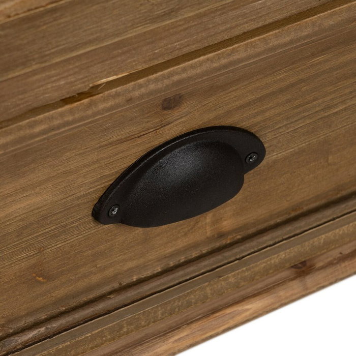BigBuy Home Présentoir Naturel Verre et Bois d'épicéa