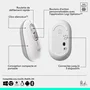 Logitech Pop Mouse - Souris sans fil Bluetooth et FLOW - Blanc cassé - Connexion multi-appareils pour Windows, Mac, Chrome OS, Android - Bouton Easy-Switch