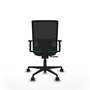 Chaise Yunquera Synchro 4 positions tissu Turquoise Maille Noir Base en nylon noir Accoudoir 1D Sans appui-tête Roulettes 65mm nylon