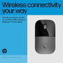 HP Souris sans fil Z3700 double mode (Bluetooth/USB) 1600 DPI avec récepteur intégré - Argent