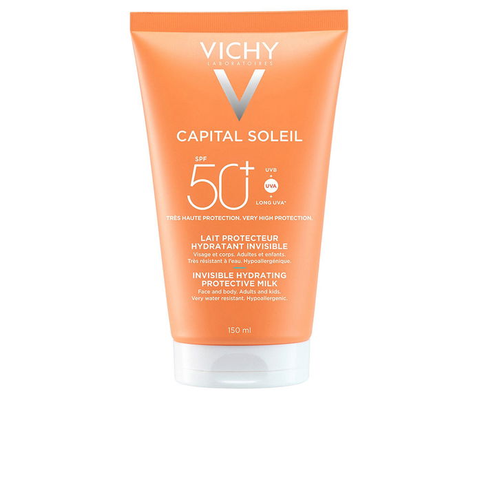 Vichy Capital Soleil Lait Hydratant Invisible SPF50+ pour la Famille - Protection Solaire Haute Protection Visage et Corps 150 ml Vichy Capital Soleil Lait Hydratant Invisible SPF50+ pour la Famille - Protection Solaire Haute Protection Visage et Corps 150 ml