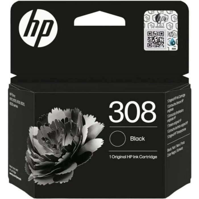 HP Cartouche d'encre originale Noir 308 (7FP21UE) pour imprimantes Envy 6110, 6120, 6130, 6520, 6530 | Encre authentique HP