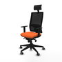 Piqueras y Crespo Chaise de Bureau 1D066G1 Orange et Noir