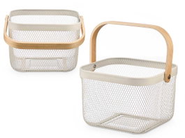 KINVARA Panier Carré avec Poignée Crème