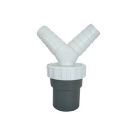 Edm Raccord mixte tubes lisses double prise PVC 1"1/2 40mm pour lave-vaisselle et lave-linge