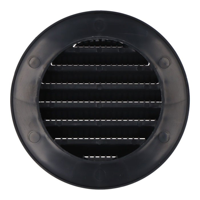 EDM Réf EDM020 Rejille de ventilation ronde encastrable avec moustiquaire Ø70mm ABS gris anthracite