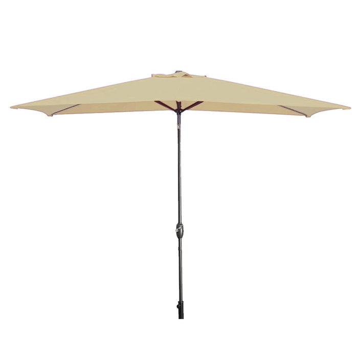 Marbueno 10492 Parasol Acier 8 Baleines 200x300 cm Polyester Marron Jardin Piscine Terrasse