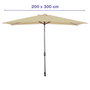 Marbueno 10492 Parasol Acier 8 Baleines 200x300 cm Polyester Marron Jardin Piscine Terrasse