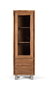 GINER Y COLOMER - Vitrine en acacia massif avec porte en verre et tiroirs - Bibliothèque ou buffet de salon avec étagères et pieds métalliques - 124x49 cm