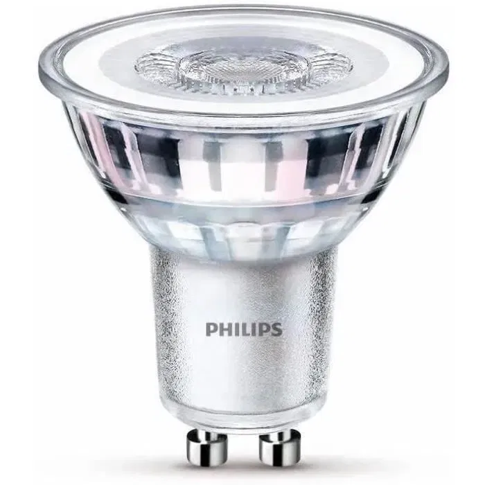 Philips - Pack de 3 Ampoules LED GU10 50W - Blanc Chaud - Éclairage Intérieur - Économie d'Énergie et Longue Durée de Vie