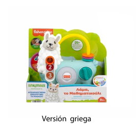 Fisher-Price Linkimals Llama - Jouet interactif d'apprentissage 123 avec lumières et 25+ chansons - Version grecque