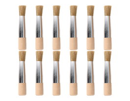 Innspiro Boîte de 12 pinceaux ronds n°04 en poils naturels pour pochoir