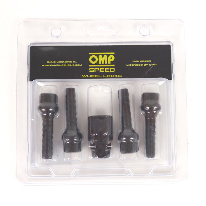 OMP Speed Jeu de 4 vis antivol roues M12x1.25 conique 40-65 mm clé 17-19 Din 10.9 OMPS09851201