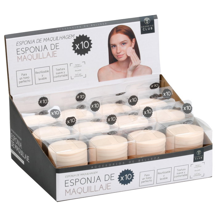 Cosmetic Club Lot de 10 éponges de maquillage de 5,7 cm Cosmetic Club Lot de 10 éponges de maquillage de 5,7 cm