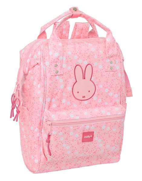 Safta Sac à dos pour ordinateur portable 13" Miffy 'Flores' - 27x40x19 cm, à partir de 3 ans
