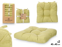 GIFTDECOR Lot de 6 coussins pour chaise Vert 40x40cm