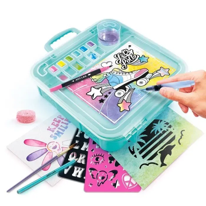 Canal Toys Mallette d'Aquarelle Art Lab ART 012 - Atelier Complet Peinture Aquarelle pour Enfants avec Outils, Couleurs Non Toxiques