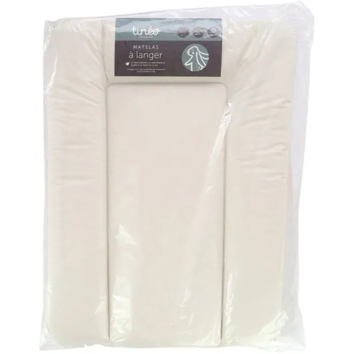 Tineo Matelas à langer ESSENTIEL - Revêtement PVC imperméable, facile à nettoyer - Format universel pour table à langer - Couleur Écru