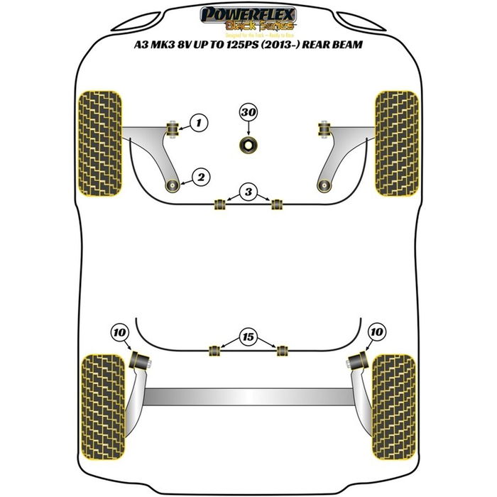 Silentblock Powerflex PFF85-803-25 Delantera 2 Pièces