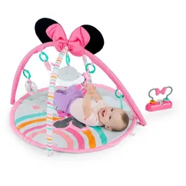 Disney Baby Tapis d'éveil bébé évolutif Bright Starts Forever Besties Minnie Mouse avec arche, jouets sensoriels, musique et miroir - Cadeau nouveau-né