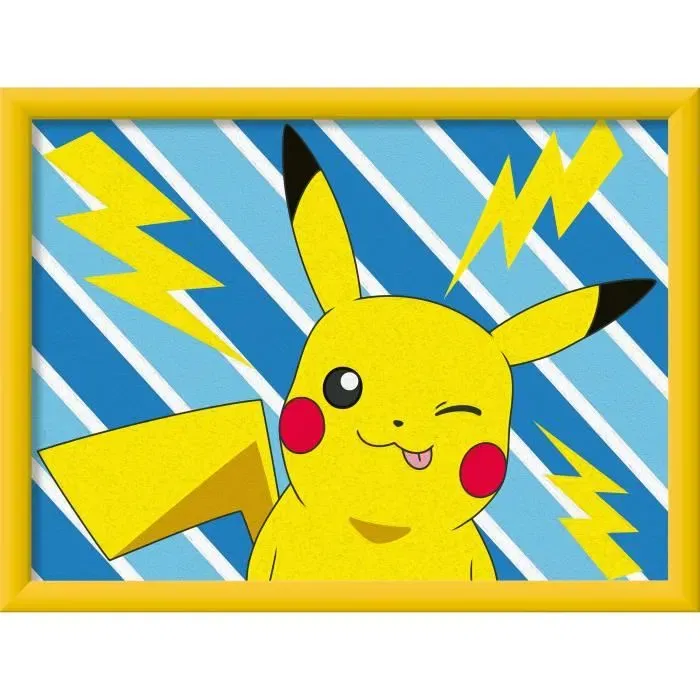 Ravensburger CreArt Kids 25905 - Kit de peinture par numéros Pikachu Éclair 18x24 cm avec cadre - Loisir créatif dès 7 ans