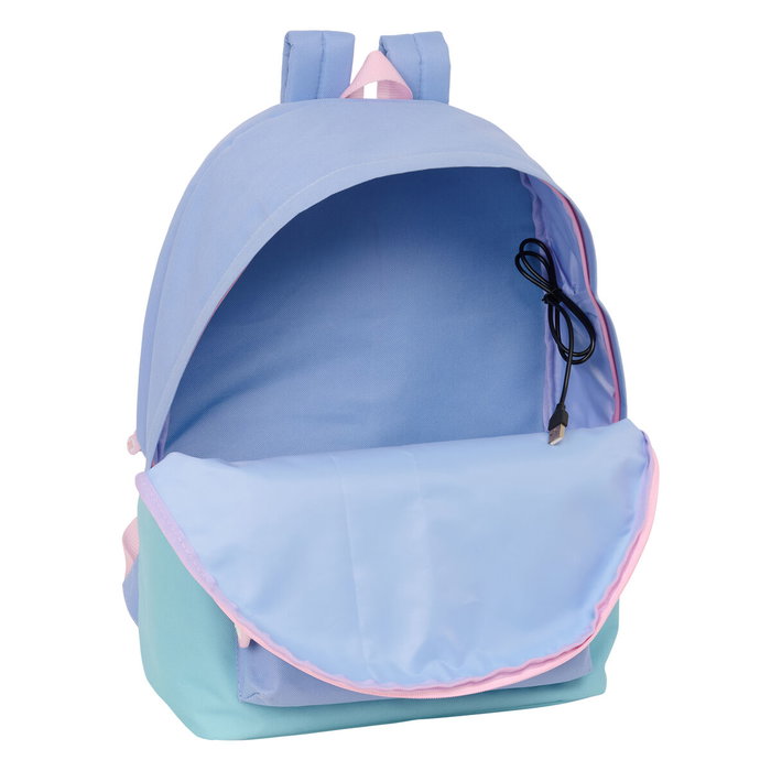Sac à Dos pour Portable et Tablette avec Sortie USB Munich Mellow Bleu Rose Celeste
