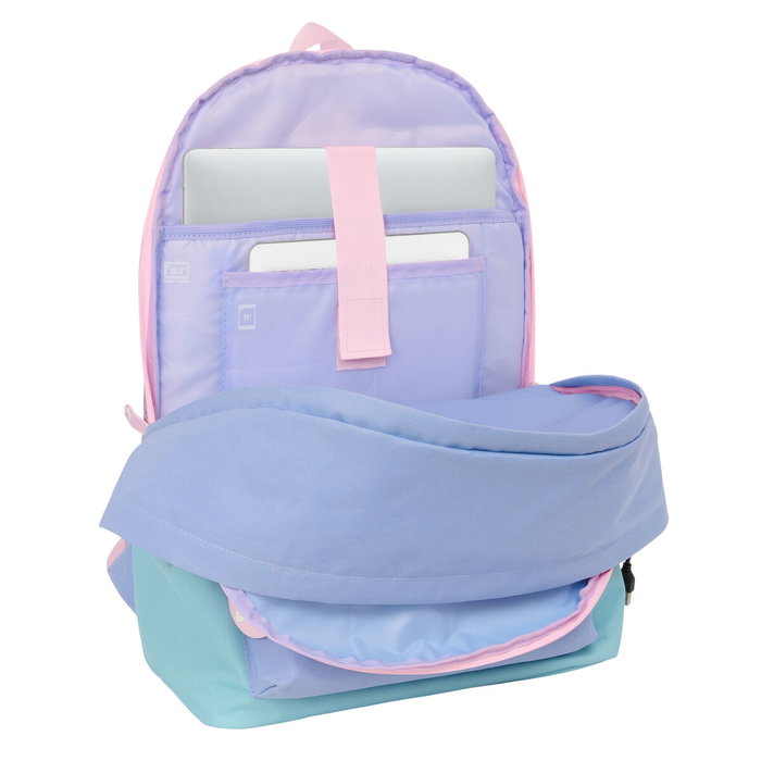 Sac à Dos pour Portable et Tablette avec Sortie USB Munich Mellow Bleu Rose Celeste