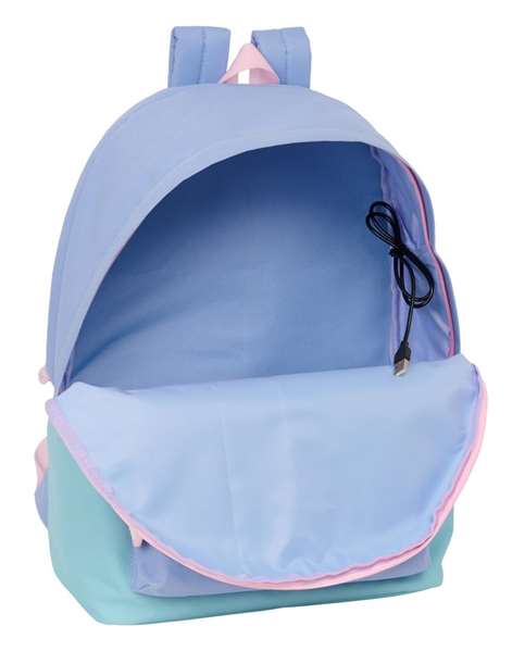 Safta Mellow - Sac à dos double avec port USB pour ordinateur portable 15,6 pouces, 31x44x18 cm, Munich