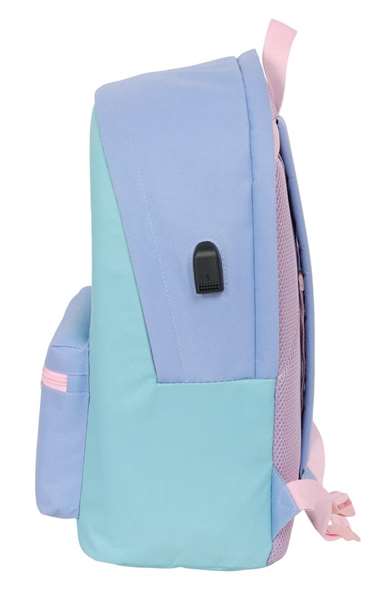 Safta Mellow - Sac à dos double avec port USB pour ordinateur portable 15,6 pouces, 31x44x18 cm, Munich