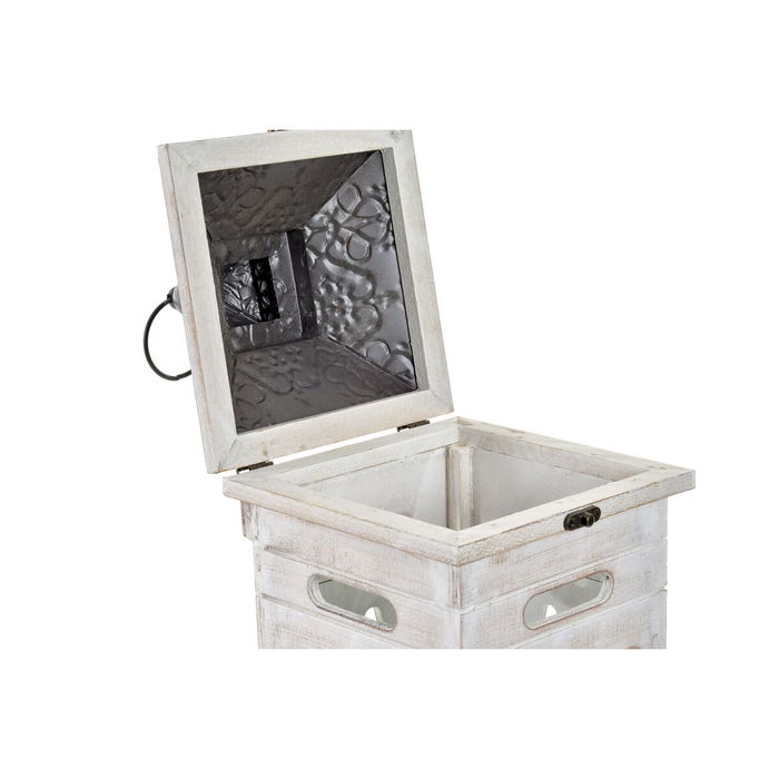 Ensemble de lanternes Home ESPRIT Blanc Verre Sapin Ethnique Arabe 26 x 26 x 66 cm (2 Pièces)