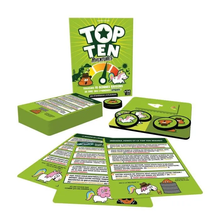 Asmodee Top Ten Aventures - Jeu de cartes coopératif d'ambiance en langue française, pour soirées entre amis, à partir de 16 ans Asmodee Top Ten Aventures - Jeu de cartes coopératif d'ambiance en langue française, pour soirées entre amis, à partir de 16 ans