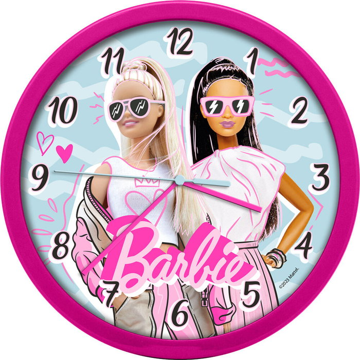 Barbie Horloge murale de décoration pour enfants - Diamètre 25 cm