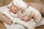 Muñecas Arias Poupée Reborn Ruben avec coussin, corps souple 45 cm