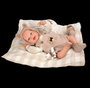 Muñecas Arias Poupée Reborn Ruben avec coussin, corps souple 45 cm