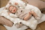 Muñecas Arias - Poupée Reborn Ruben avec coussin, corps souple 45 cm, adapté 36 mois et plus