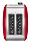 Kitchenaid 5KMT221 EER Tostador Retro pour 2 Tranches, Taille Extra-Large, 7 Niveaux de Brunissement, Chaleur Maintenue 3 Min, Rouge
