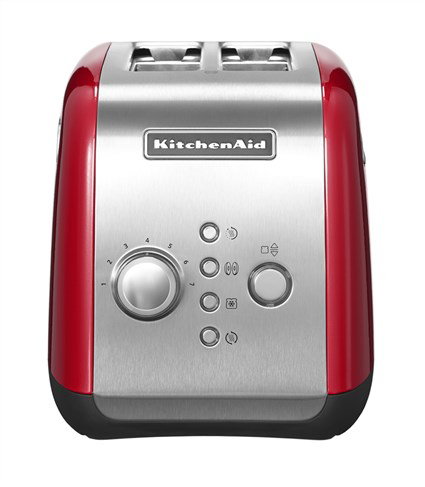Kitchenaid 5KMT221 EER Tostador Retro pour 2 Tranches, Taille Extra-Large, 7 Niveaux de Brunissement, Chaleur Maintenue 3 Min, Rouge