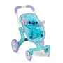 Smoby Poussette avec Peluche Stitch - Jouet de Promenade pour Enfant dès 18 Mois - Modèle à 4 Roues Orientables et Poignée Ergonomique - 53 cm (Fabrication Espagnole)