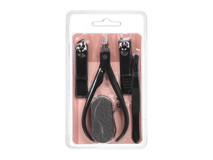 BERILO Set de manucure et pédicure 5 pièces noir