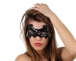 Antifaz brillant noir design chauve-souris adulte