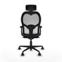 Piqueras y Crespo Chaise de Bureau avec Appui-tête 2D036N2 Gris