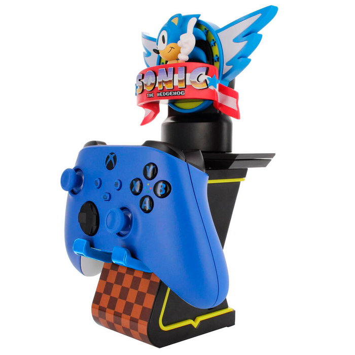 EXQUISITE GAMING Cable Guy Ikon Classic Sonic - Support de chargement LED avec 2 ports USB, Powerstand SP2, rotatif REST, 20 cm, câble USB-C fourni