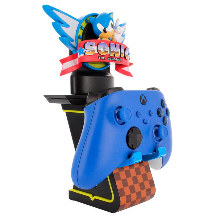 EXQUISITE GAMING Cable Guy Ikon Classic Sonic - Support de chargement LED avec 2 ports USB, Powerstand SP2, rotatif REST, 20 cm, câble USB-C fourni